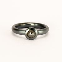 Ring - Oxidised Silver, Rose Cut Diamond