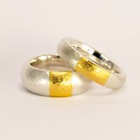 Ring - Silver Bands with Fine Gold