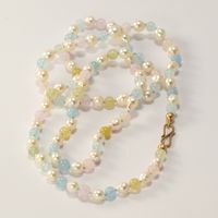 Necklace - Freshwater Pearls, Beryll, Ros&eacute; Gold 750