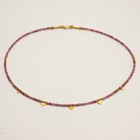 Necklace - Pink Tourmaline with Accents in Gold 900, Clasp in Gold 750